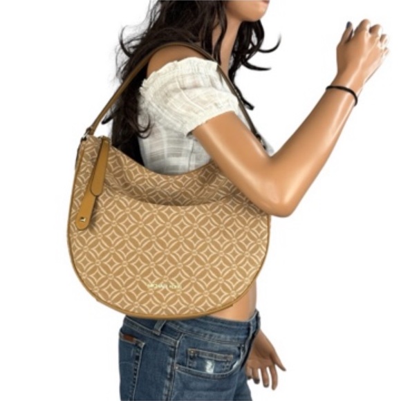 Michael Kors Dover Large Half Moon Shoulder Bag Handbag Deer MK - Picture 8 of 10